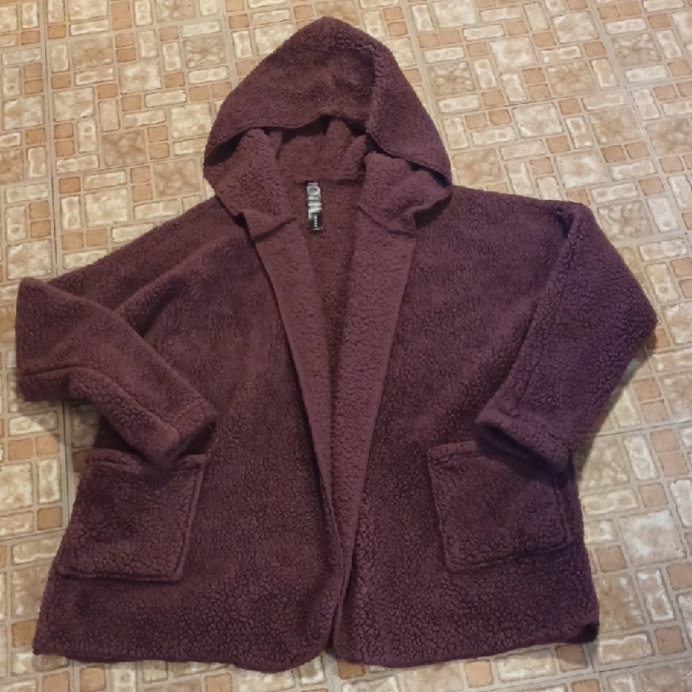 VOGO Athletica Women's Plush Hooded Jacket - Deep Purple Size Large